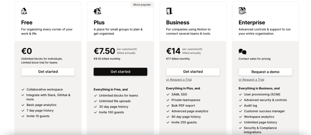 notion pricing