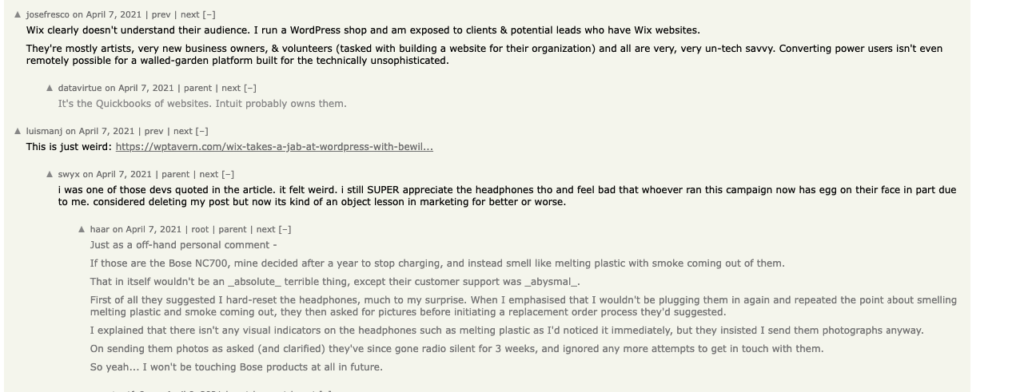 wix comments